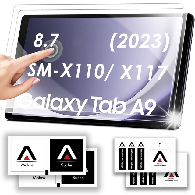 2x Alogy Screen Protector Pro+ Szkło hartowane do Samsung Galaxy Tab A9 2023 8.7" 2gen X110 / X115 na ekran