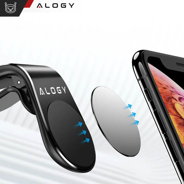 Alogy Uchwyt magnetyczny do samochodu na telefon do kratki nawiewu mocny Czarny