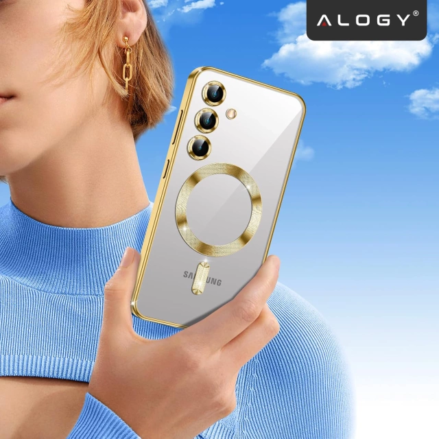 Etui do Samsung Galaxy S25+ Plus Alogy LuxeShield™️ Glamour Luxury Ring obudowa z osłoną aparatów Złote
