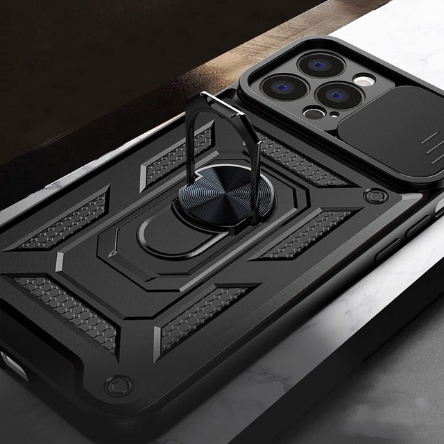 Alogy Etui na telefon Camshield Stand Ring z osłonką na aparat do Apple iPhone 13 Pro