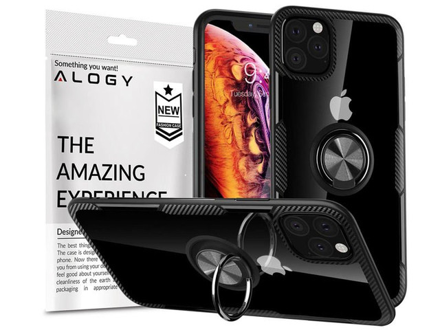 Etui Alogy Ring Holder Clear Armor do Apple iPhone 11 Pro Max czarne