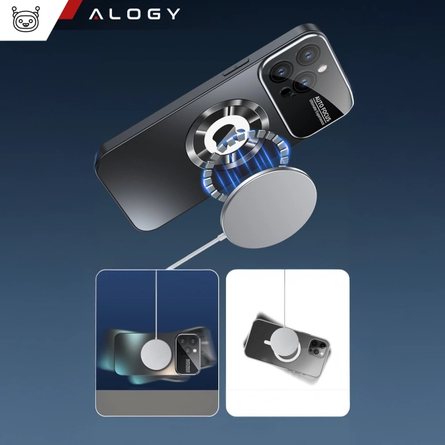 Etui do Apple iPhone 16 Pro obudowa Alogy MagSafe LuxeShield™ Case z ochroną obiektywów do MagSafe Graphite Black + szkło hartowane