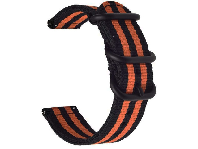 Alogy Pasek do zegarka nylon strap do Huawei Watch GT 2 Pro 22mm Pomarańczowo-czarny