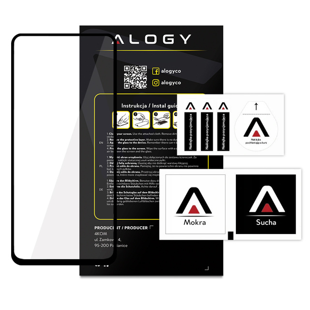 Alogy Szkło na ekran Full Glue case friendly do Xiaomi Redmi Note 11 Pro/ 11 Pro Plus/ Poco X4 Pro 5G Czarne