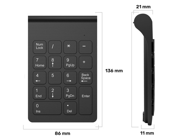 Alogy Wireless KeyPad Klawiatura Numeryczna Bezprzewodowa Czarna