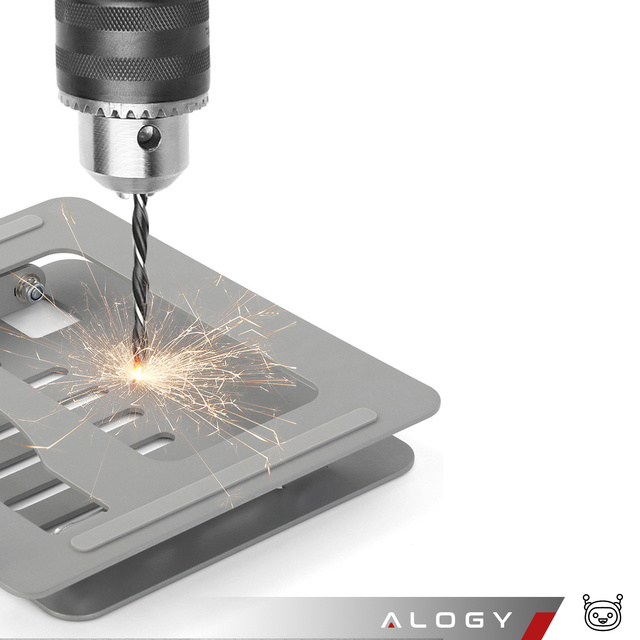 Alogy Uchwyt na laptop tablet stojak podstawka składany regulowany aluminiowy na biurko 25x21.5cm Srebrny