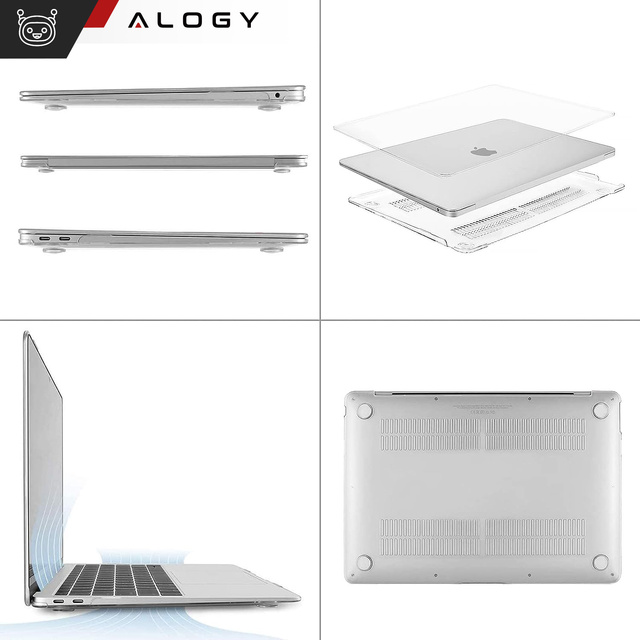 Alogy Hard Case Etui do Apple MacBook Air 13 2021 2020 M1 2019 2018 A2337 A2179 A1932 Przezroczyste