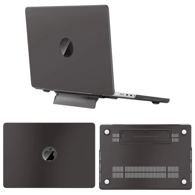 Etui matowe z podstawką Alogy ProStand™ obudowa do MacBook Air 13.3" (A1932/A2179/A2337) Czarne