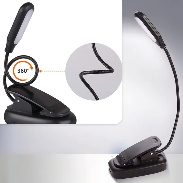 Lampka Alogy LED nocna na biurko biurkowa do czytania lampa regulowana bezprzewodowa micro USB czarna