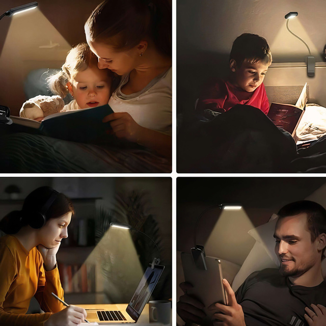 Lampka Alogy LED nocna na biurko biurkowa do czytania lampa regulowana bezprzewodowa micro USB czarna