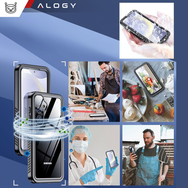 Alogy Waterproof Case Etui do Samsung Galaxy S24+ Plus Pancerne wodoodporne IP68 360 Armor czarne