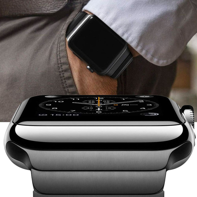 Alogy Bransoleta do smartwatcha Stainless Steel do Apple Watch 1/2/3/4/5/6/7/8/SE 38/40/41mm Czarna