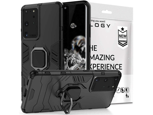 Alogy Etui na telefon Stand Ring Armor do Samsung Galaxy S21 Ultra czarne
