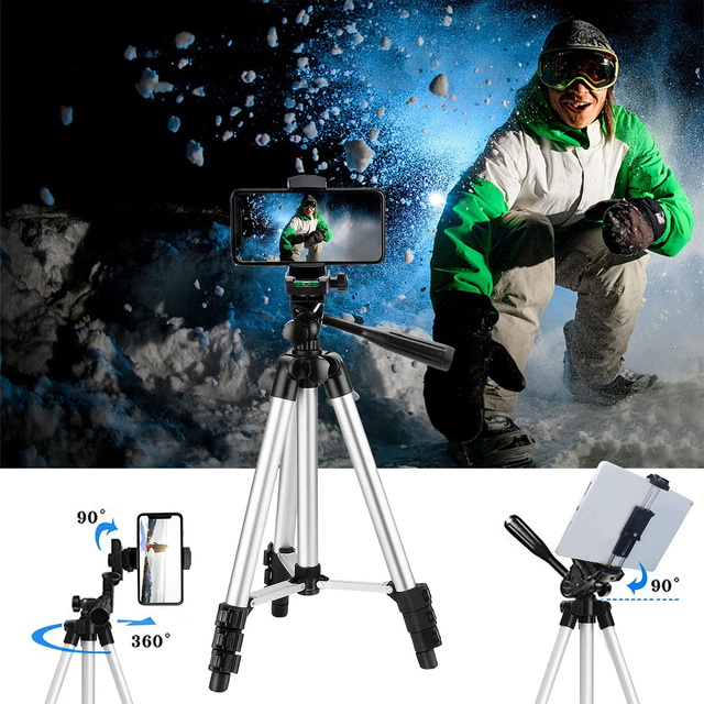 Alogy Statyw tripod lekki z pilotem i torbą do smartfona na aparat 105cm