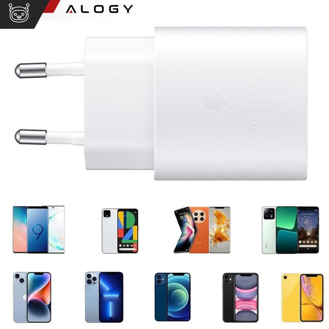 Alogy Ładowarka sieciowa USB-C typ C PD Premium szybka 45W 3A + Kabel Type-C 1M Biała