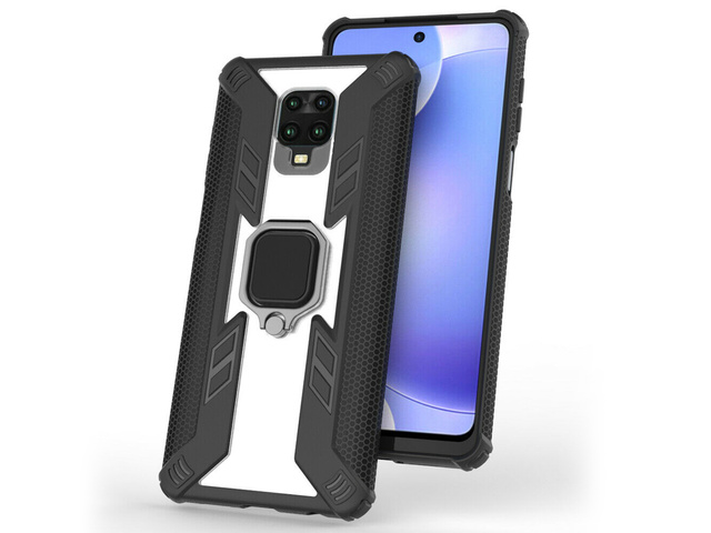 Alogy Pancerne etui Ring Carbon Holder do Xiaomi Redmi Note 9S/ Pro/ Max