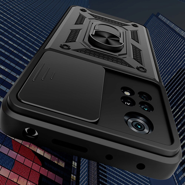 Alogy Etui na telefon Camshield Stand Ring z osłonką na aparat do Xiaomi Poco X4 Pro 5G