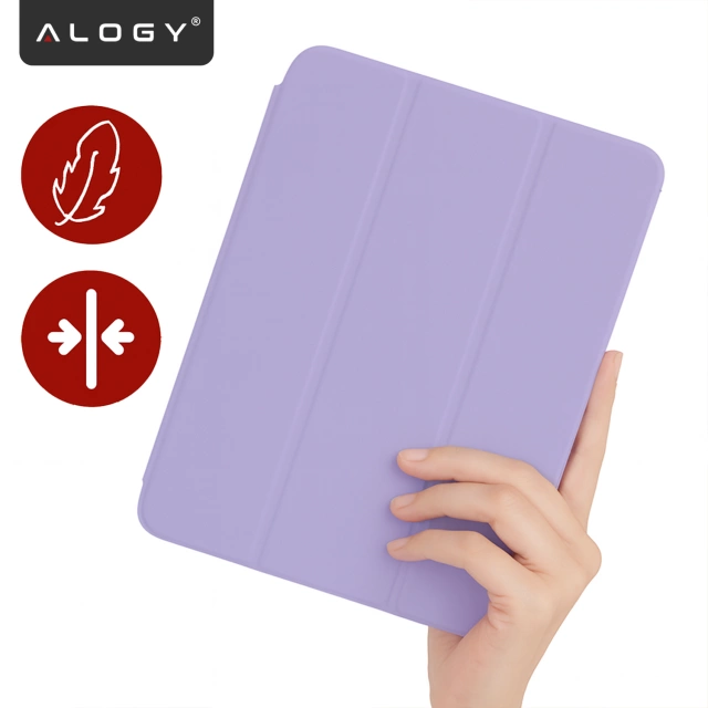 Etui do Apple iPad 11gen. 11" 2025 / 10gen. 10.9" 2022 Ochronne Hybrydowe z Miejscem na Rysik, Składana Okładka, Funkcja Podstawki, Alogy HybridBook™ Case  – Fioletowe