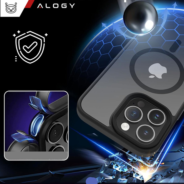 Alogy Etui ochronne do iPhone 14 Pro Ring Case obudowa na telefon do Mag Safe Czarne matowe plecki