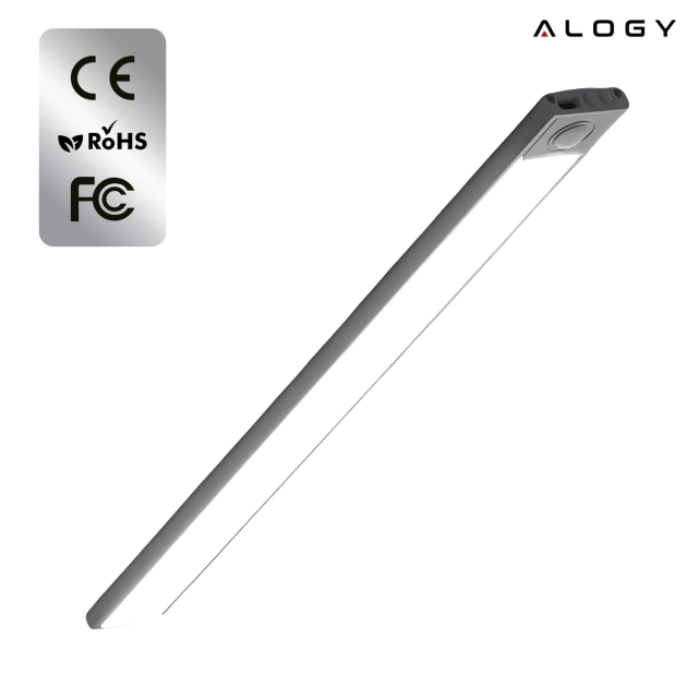 Lampka szafkowa z czujnikiem ruchu Listwa Alogy Motion Sensor LED Light 20cm do garderoby szafy kuchni Srebrna