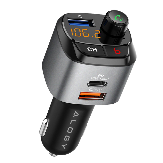 Alogy Transmiter samochodowy Bluetooth odtwarzacz MP3 nadajnik FM
