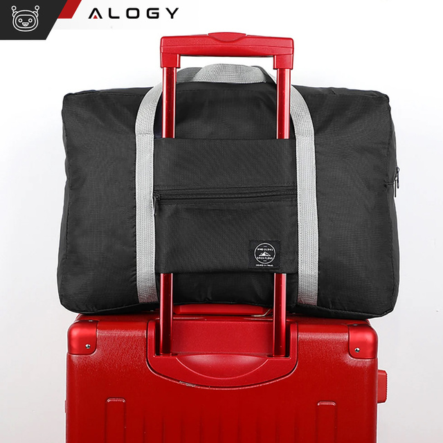 Torba podróżna sportowa na ramię męska damska na siłownie treningowa bagaż podręczny 45x30 materiałowa Alogy Sport Czarna