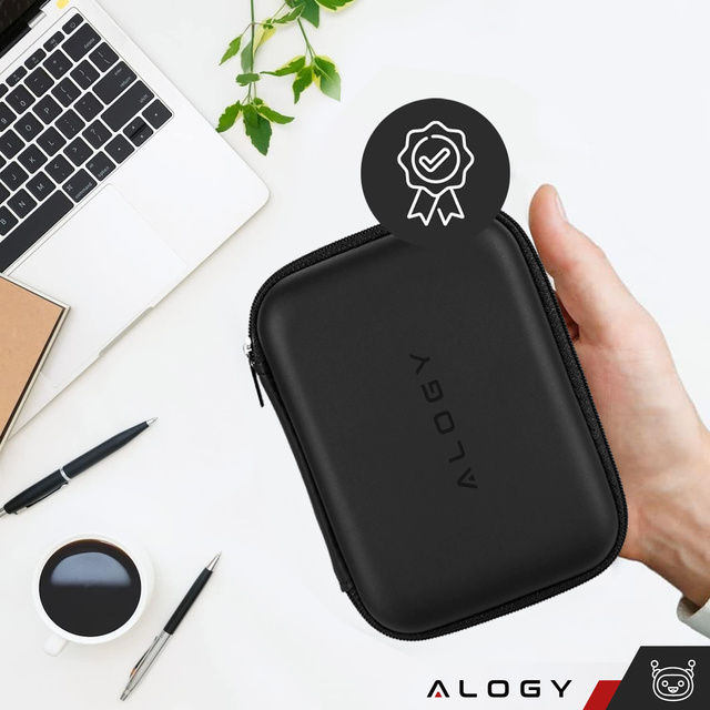 Alogy Ładowarka Kabel Etui Zestaw Quick Charge QC 3.0 USB-A + USB-C PD 65W + kabel 2M Czarny