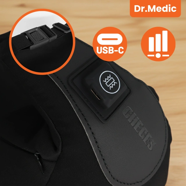 Poduszka samochodowa masująca na zagłówek – ergonomiczne wsparcie głowy, karku i szyi, elektryczny masażer z wibracjami dla kierowcy i pasażera – Dr.Medic RelaxDrive™