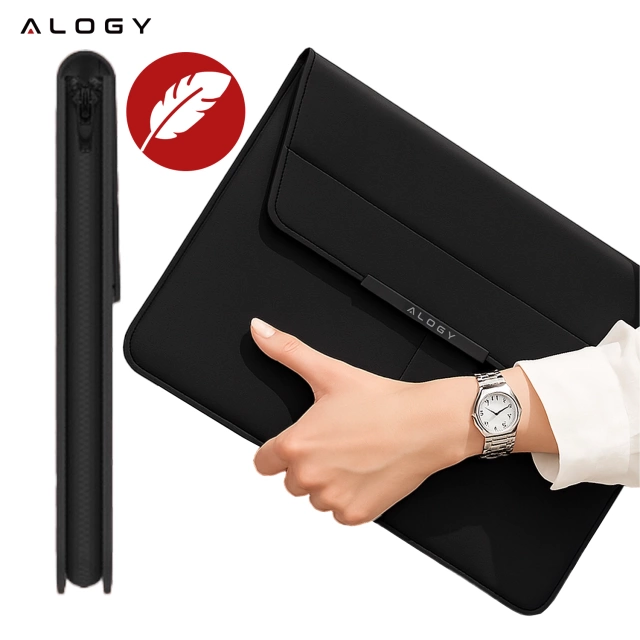 Torba na laptopa Alogy FlexCase Pro wielofunkcyjna rozkładana z podstawką i podkładką na myszkę do Macbooka 13/  14" Czarna