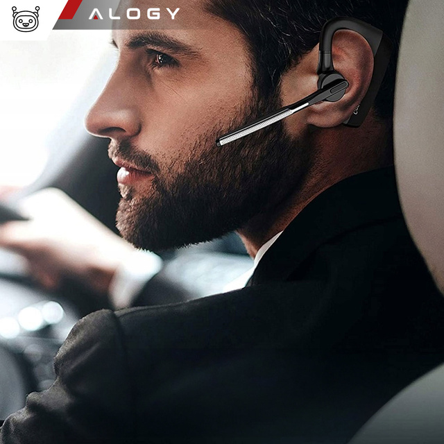 Alogy Słuchawka bezprzewodowa z mikrofonem Bluetooth 5.1 CVC8.0 douszna