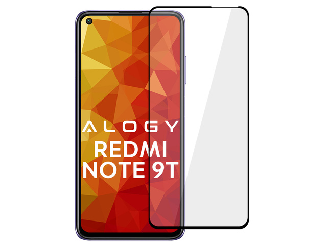 Alogy Szkło na ekran Full Glue case friendly do Xiaomi Redmi Note 9T Czarne