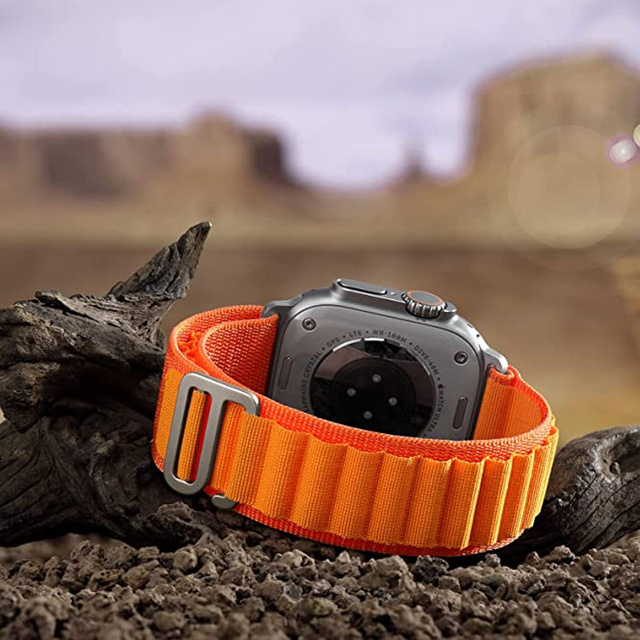 Alogy Pasek nylonowy Sport Strap do zegarka do Apple Watch 4/5/6/7/8/SE/Ultra (42/44/45/49mm) Pomarańczowy