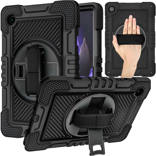 Etui do Samsung Galaxy Tab A11+ / A9+ Plus 2023 11" X210/X215/X216 pancerne obudowa z paskiem Alogy Case czarne