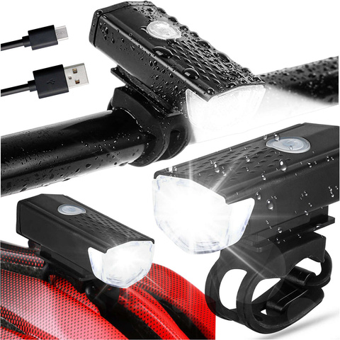 Alogy Lampka rowerowa na przód światełko przednie na rower hulajnogę oświetlenie LED 300 LM