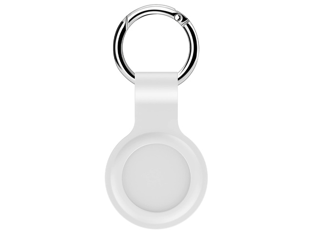 Alogy Etui silikonowe brelok z karabińczykiem do Apple AirTag Biały