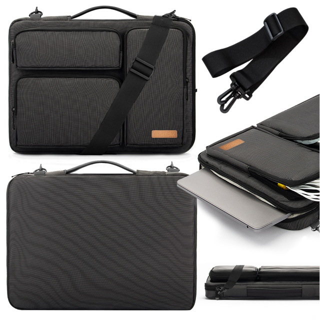 Alogy Torba Etui na MacBooka, laptopa, tableta 15.6" z paskiem na ramię Czarna