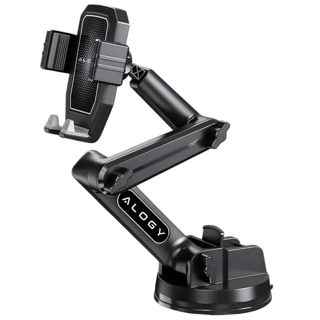 Uchwyt samochodowy na telefon 7.2" do tira busa ciężarówki koparki samochodu Długi 43cm na szybę kokpit Alogy Czarny