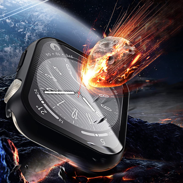 Alogy Protector Case 2w1 Obudowa ochronna z szkłem nakładka do Apple Watch 7/8 45mm Czarna