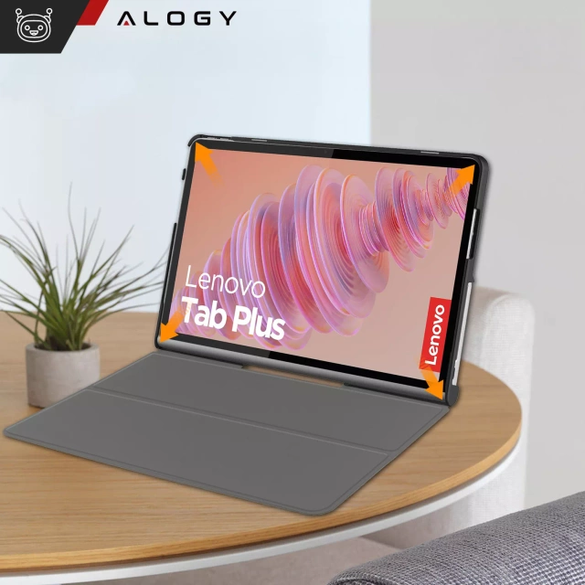 Etui + Szkło ochronne do Lenovo Tab Plus 11.5" 2024 TB351FU Alogy Book Cover Case obudowa na tablet Różowe + Rysik Gratis