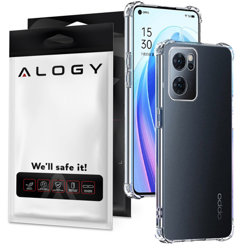Alogy Etui na telefon silikonowe pancerne ShockProof do Oppo Reno7 5G Global Przezroczyste