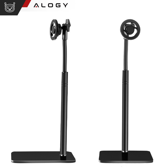 Alogy Stojak uchwyt na telefon Statyw do Mag Safe magnetyczny teleskopowy Czarny stal ABS