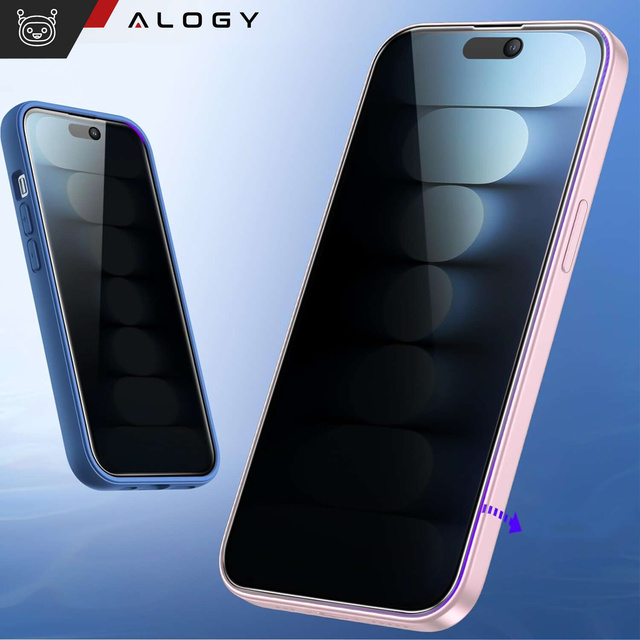 Alogy Szkło prywatyzujące do iPhone 14 Plus / 14 Pro Max Anti-Spy Private Antyszpiegowskie hartowane na ekran matowe