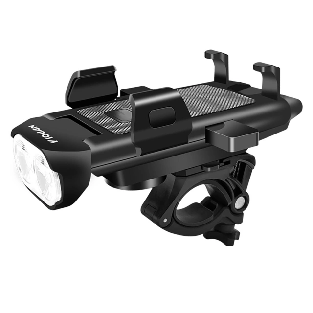 Alogy 4w1 Uchwyt rowerowy na telefon + lampka przednia + dzwonek na rower + Powerbank 3000mAh Bicycle Front Light