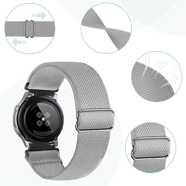 Alogy Nylon opaska do zegarka Smartwatcha Pasek elastyczny Uniwersalny nylonowy 22mm Szary