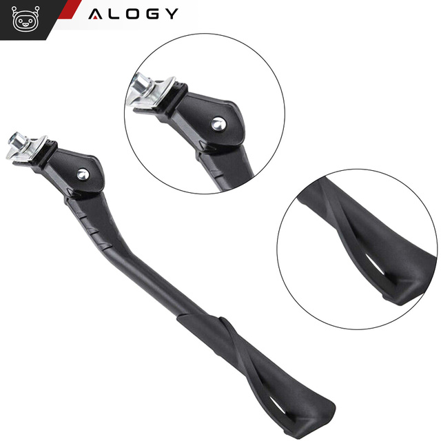 Alogy Bike Stopka rowerowa podpórka nóżka regulowana stojak do roweru 24-29 cm centralna aluminiowa czarna