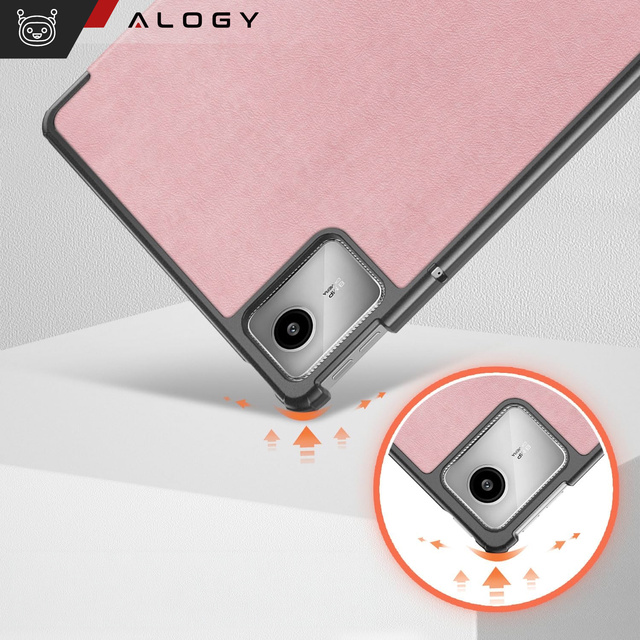 Etui do Lenovo Tab K11 / K11E 11” / M11 10.95" TB330FU / TB330XU / TB331FC Book Case Cover z klapką obudowa futerał pokrowiec Alogy Różowe + Rysik
