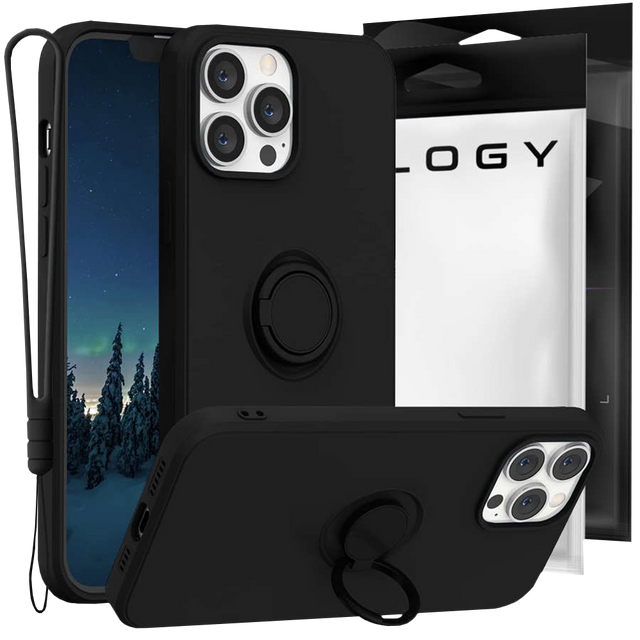 Alogy Etui silikonowe na telefon Ring Ultra Slim do Apple iPhone 13 Pro Czarne