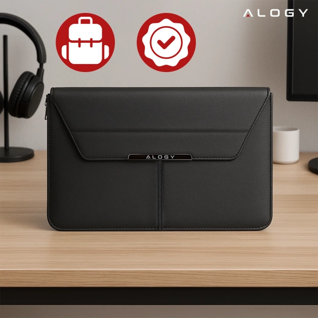 Torba na laptopa Alogy FlexCase Pro wielofunkcyjna rozkładana z podstawką i podkładką na myszkę do Macbooka 13/  14" Czarna