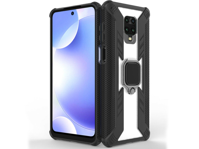 Alogy Pancerne etui Ring Carbon Holder do Xiaomi Redmi Note 9S/ Pro/ Max