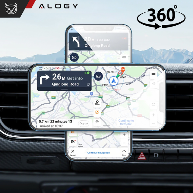 Alogy Uchwyt samochodowy z ładowarką indukcyjną Qi do MagSafe na kratkę 15W